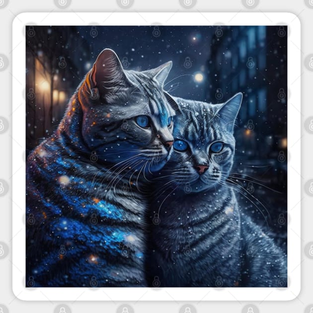 American Shorthair Duo Sticker by Enchanted Reverie